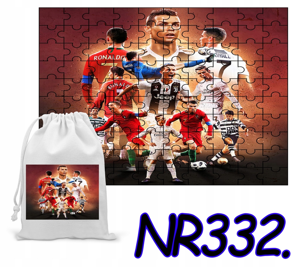 PUZZZLE 110 KUSOV. CRISTIANO RONALDO MULTICLUB PUZZZLE + TAŠKA S POTLAČOU